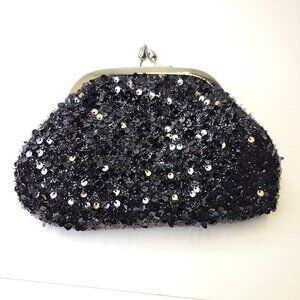 Black Sequin Clutch Purse Evening Sequin Cocktail Purse Black Crossbody Clutch